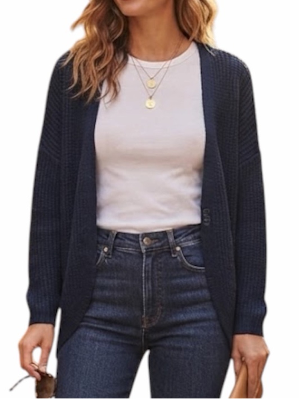 Cottagecore Boho Navy Blue Back Lace-Up Cardigan Dreamers Nordstrom Small Medium